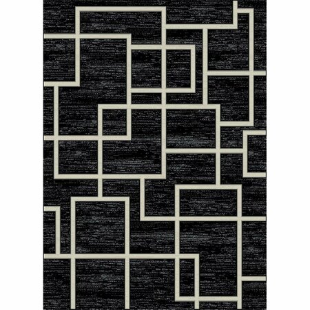 SLEEP EZ 5 ft. 3 in. x 7 ft. 3 in. Galleria Maze Area Rug - Black SL3088116